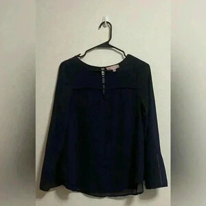Philosophy Republic Clothing - Women’s Navy Swing Long Sleeve Blouse - Size XS‎